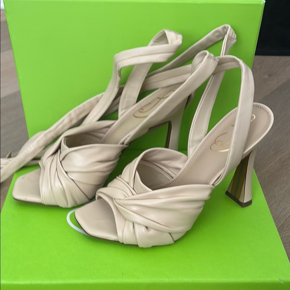Sam Edelman Cream Strappy Heels